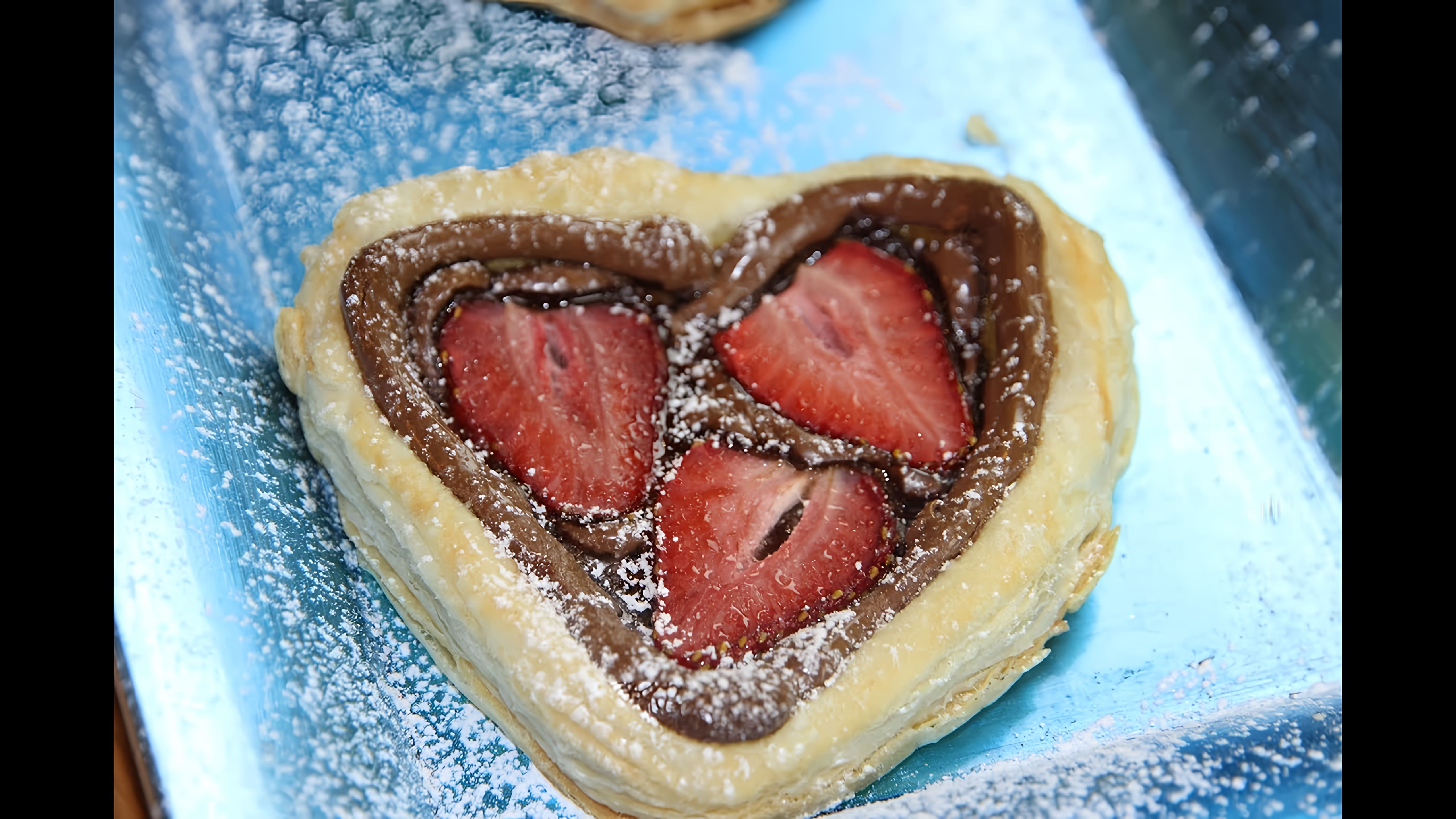 Видео: ВАЛЕНТИНКИ ИЗ СЛОЕНОГО ТЕСТА С НУТЕЛЛОЙ И КЛУБНИКОЙ  ( VALENTINE’S NUTELLA STRAWBERRY PUFF PASTRY )