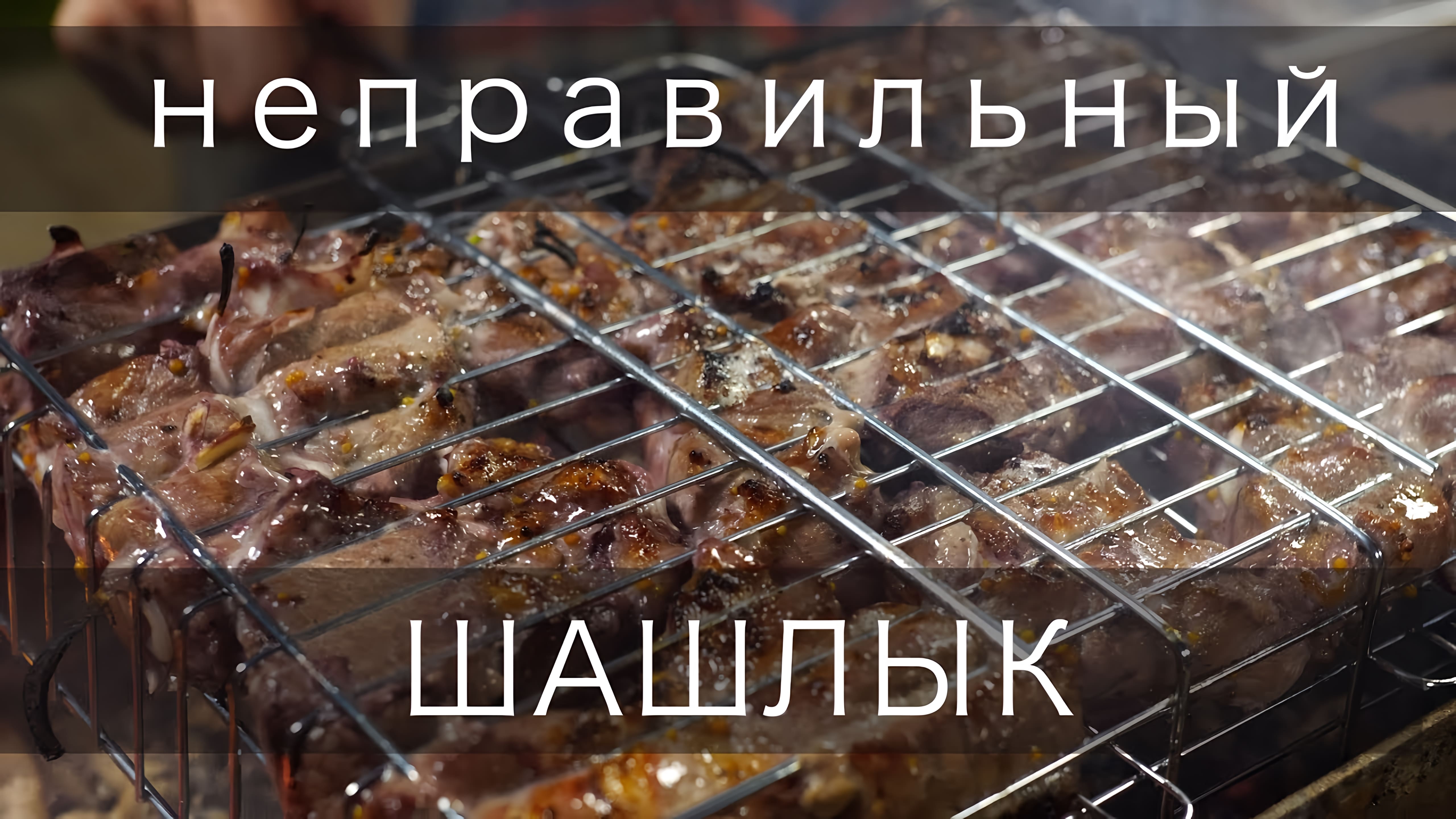 Видео: Шашлык в винно-горчичном маринаде на решетке (вкусно, но не эстетично)