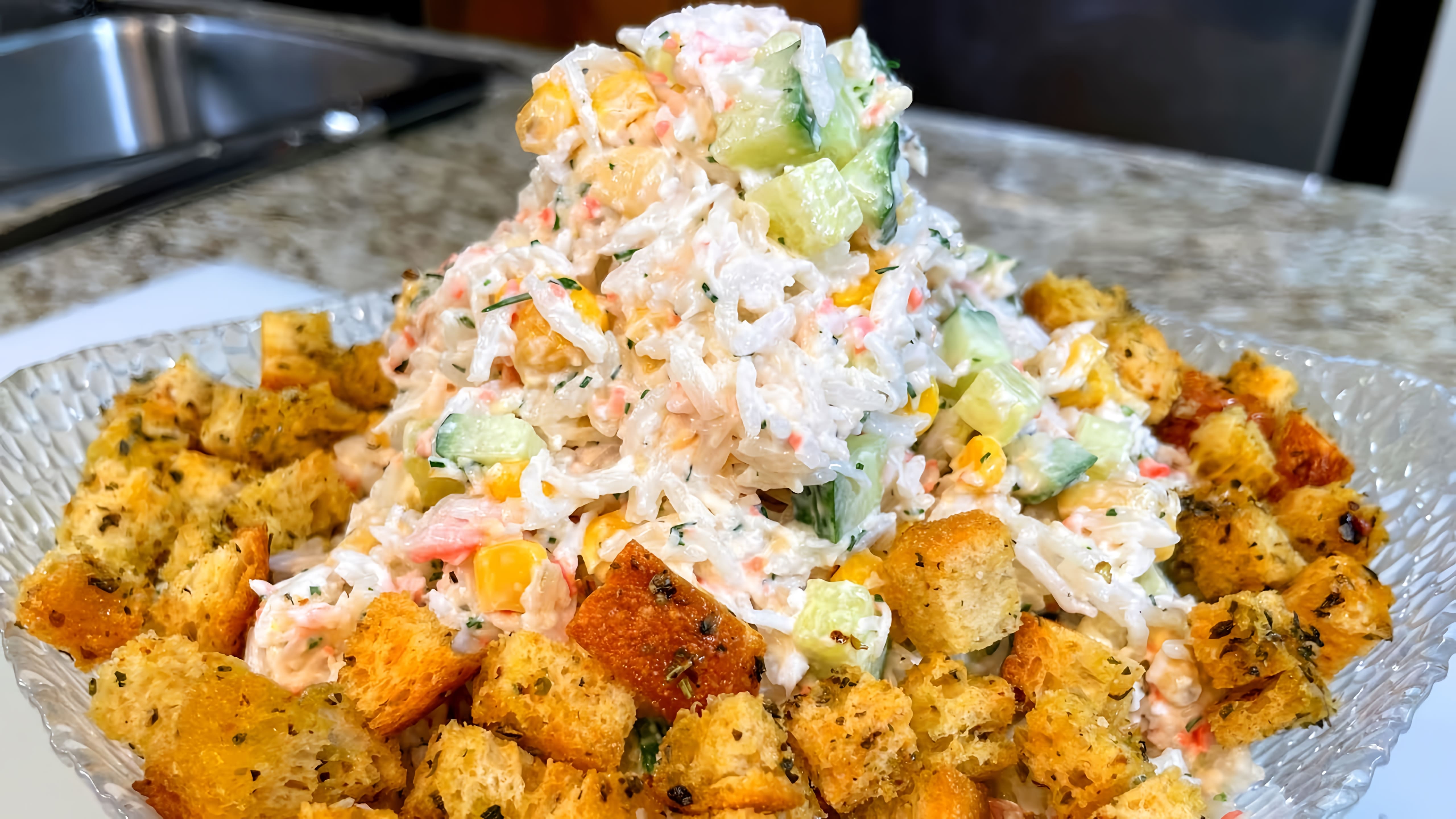 Видео: Вкусный салат с крабовыми палочками.Новогодний салат понравится всем. Сочный, быстрый крабовый салат